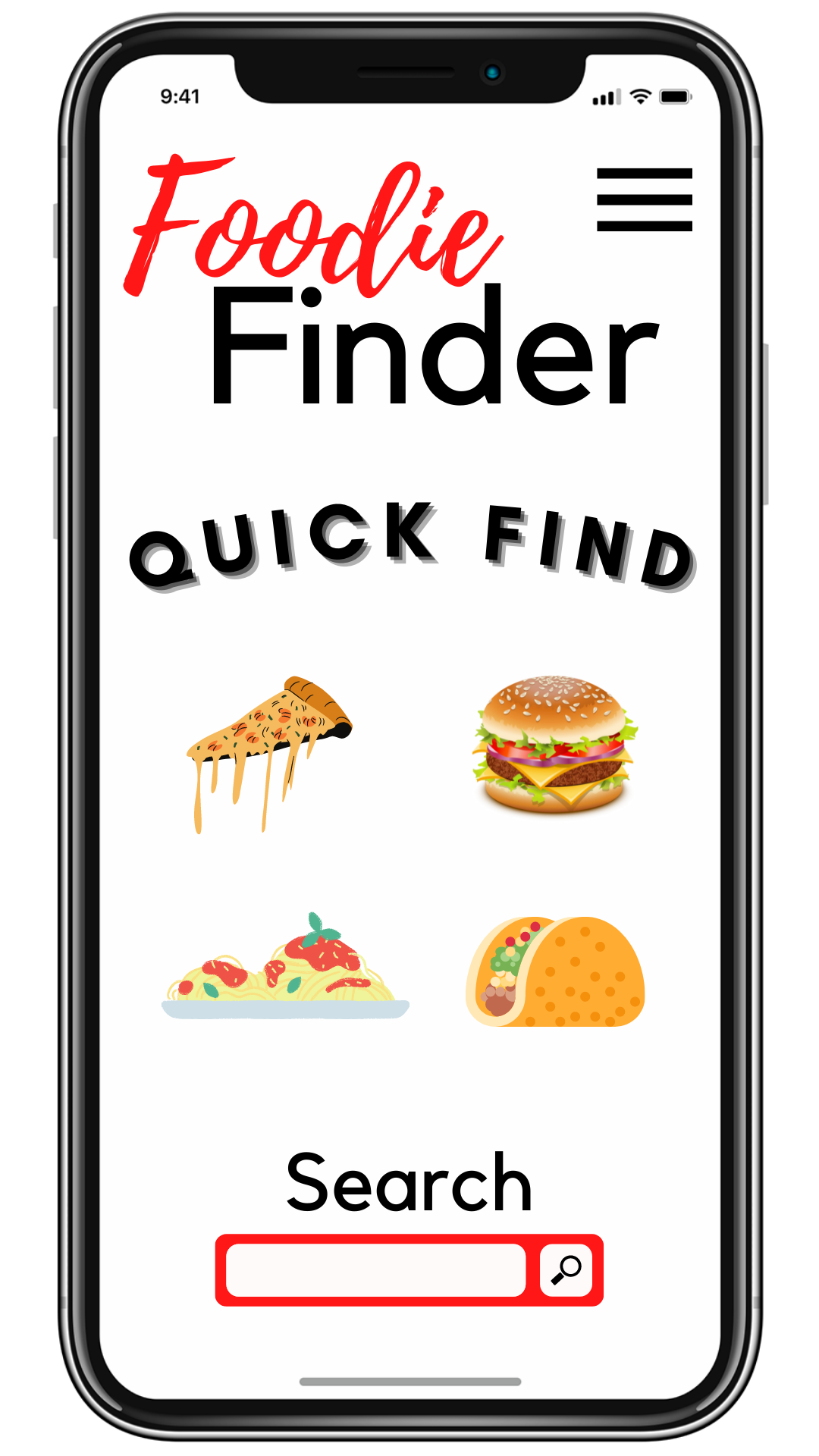 Home Page of Foodie Finder