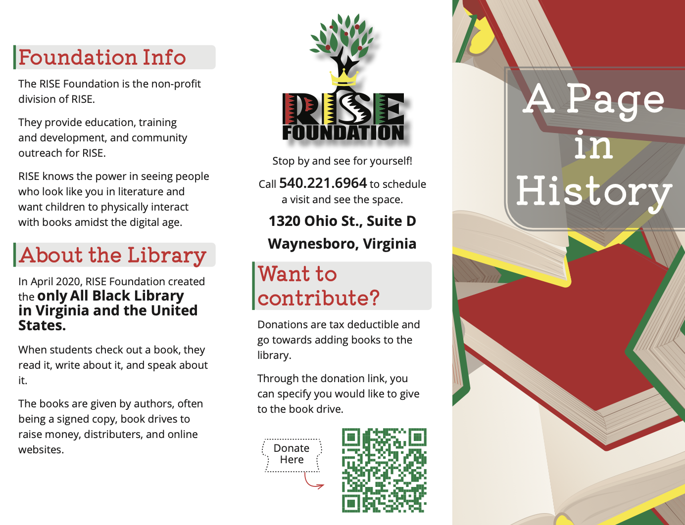First page of the RISE brochure